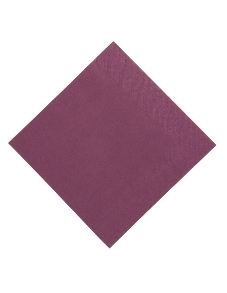 Serviettes restaurant 3 plis 1/8 Duni prune 40x40 cm - lot 1000