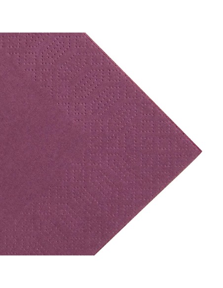 Serviettes restaurant 3 plis 1/8 Duni prune 40x40 cm - lot 1000