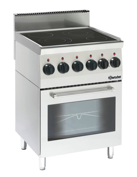 Fourneau vitrocéramique 600 Bartscher - 4 zones & four 58 L