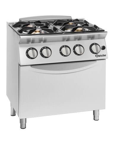 Fourneau gaz 4 foyers Bartscher - CUISSON HORIZONTALE