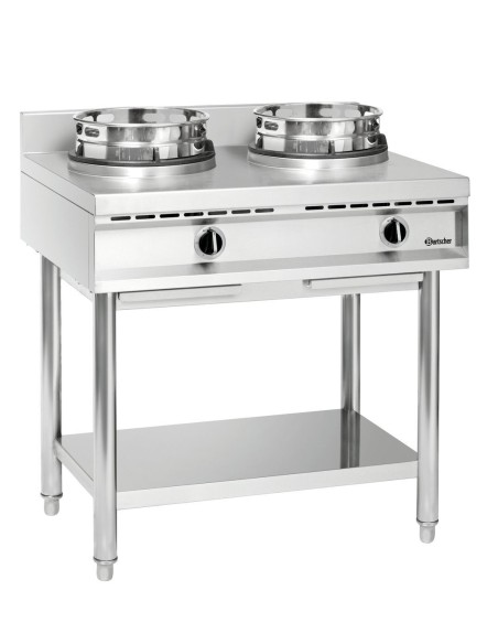 Wok Bartscher 2 brûleurs 23 kW - Acier inox 18/10