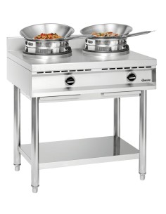 Wok Bartscher 2 brûleurs 23 kW - Acier inox 18/10 2