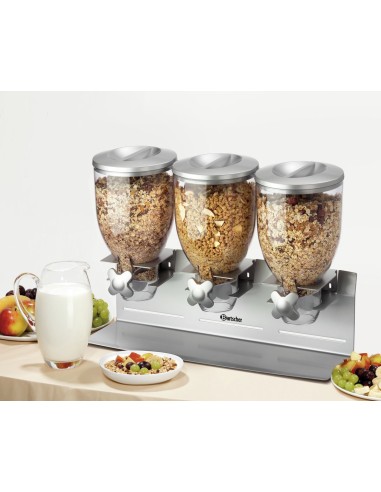 Triple distributeur de céréales Bartscher - 3,5 L