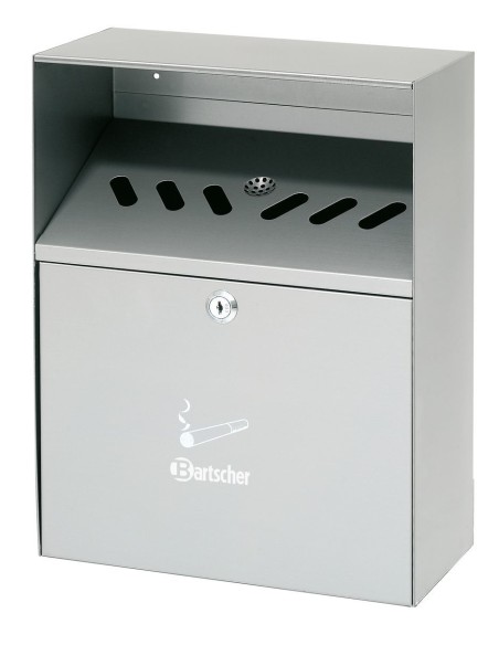 Cendrier mural argent Bartscher - 6,5 l