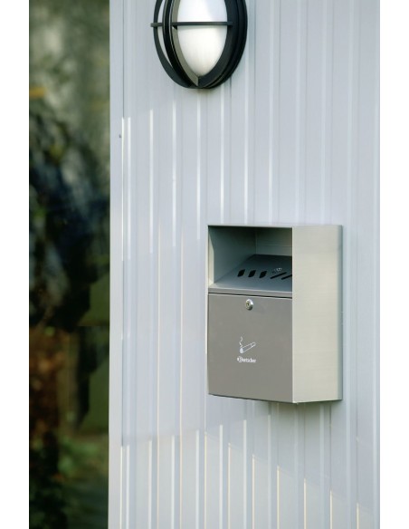 Cendrier mural argent Bartscher - 6,5 l