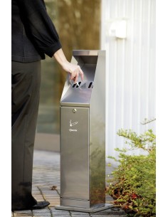 Cendrier sur colonne Bartscher argent - 5,5 L 2