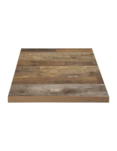 Plateau de table carré Bolero effet bois vieilli - 70 cm