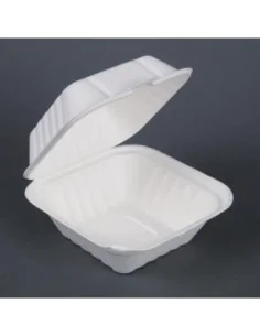 Boîtes à hamburger en bagasse Fiesta Compostable 152mm (Lot de 500) 2
