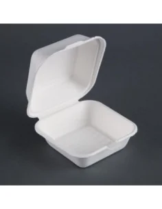 Boîtes à hamburger en bagasse Fiesta Compostable 155mm (Lot de 500) 2