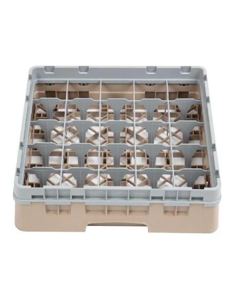 Casier à verres 25 compartiments Camrack Cambro beige hauteur max 92mm