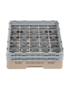 Casier à verres 25 compartiments Camrack Cambro beige hauteur max 133mm 2