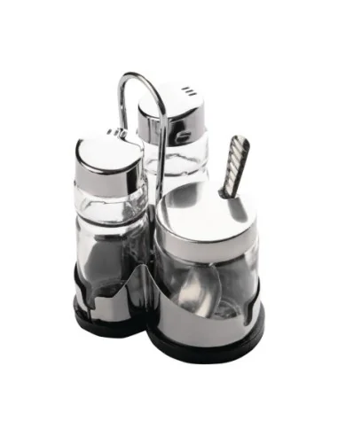 Ménagère 3 pièces sel poivre moutarde Paris Comas