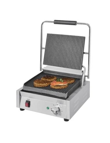 Grand gril de contact simple Bistro Buffalo rainuré/rainuré