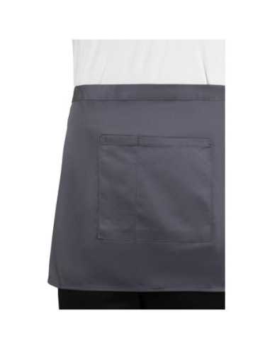 Tablier serveur court Whites gris anthracite