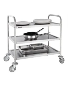 Chariot de débarrassage en acier inoxydable Vogue 3 niveaux 2
