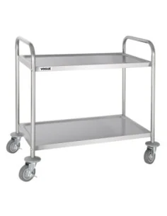 Chariot de débarrassage en acier inoxydable Vogue 2 niveaux