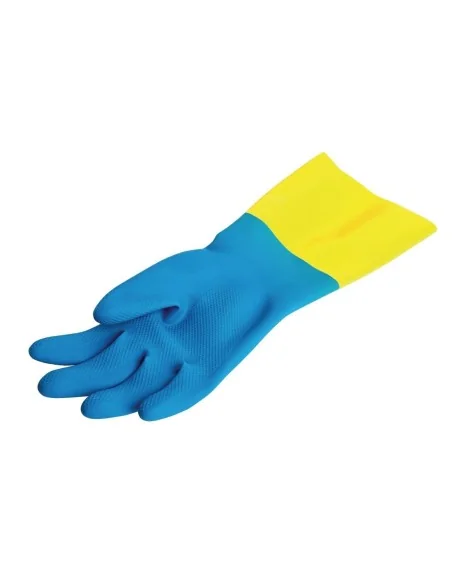 Gants étanches protection chimique légère bleus et jaunes Mapa Alto 405 L