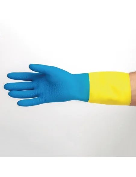 Gants étanches protection chimique légère bleus et jaunes Mapa Alto 405 L