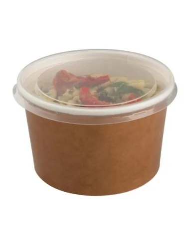 Pots alimentaires kraft recyclables avec couvercles Colpac 700ml (lot de 150)