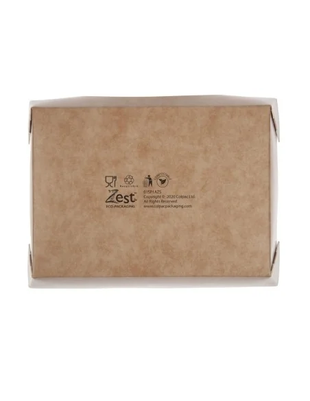 Barquettes à salade kraft recyclables avec fenêtre acétate 825ml (lot de 200)