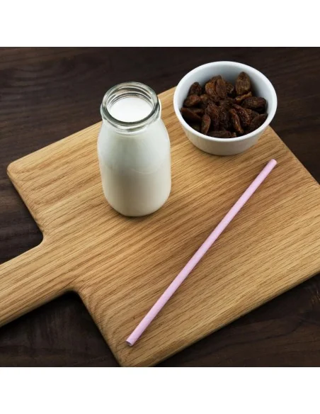 Pailles compostables en papier roses Fiesta Compostable (lot de 250)