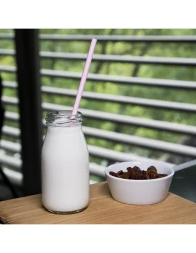 Pailles compostables en papier roses Fiesta Compostable (lot de 250)