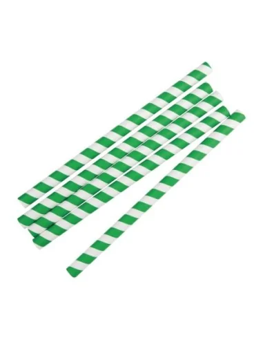 Pailles à smoothie compostables en papier Fiesta Compostable vertes 210mm (lot de 250)