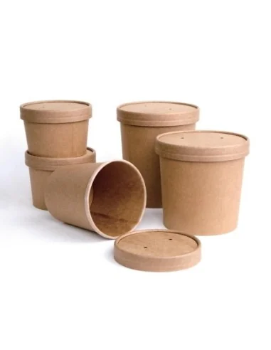 Pots à soupe compostables en PLA Fiesta Compostable 98 mm - 45,4 cl (x500)