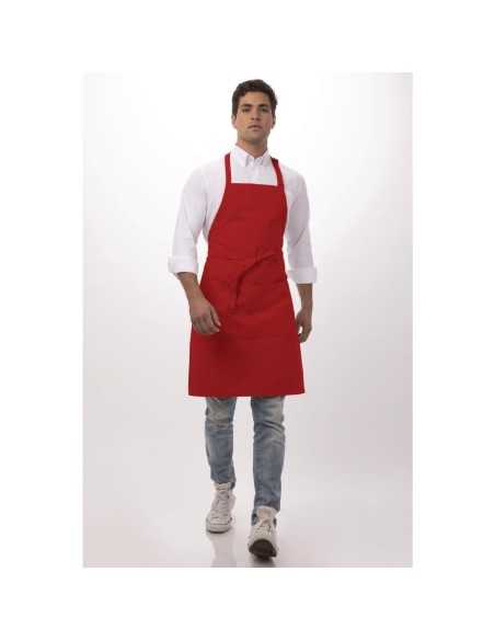 Tablier bavette Chef Works rouge