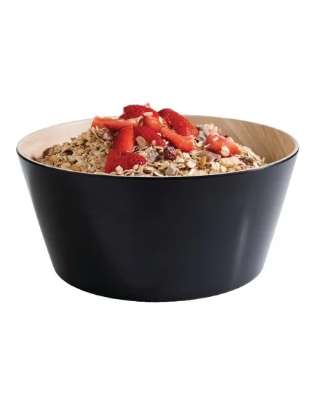 Bol noir et bois APS Frida 220(Ø)mm 2,2L