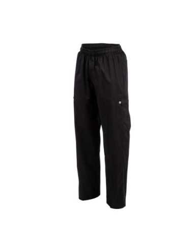 Pantalon de cuisine mixte Chef Works Slim Fit Cargo noir XXL