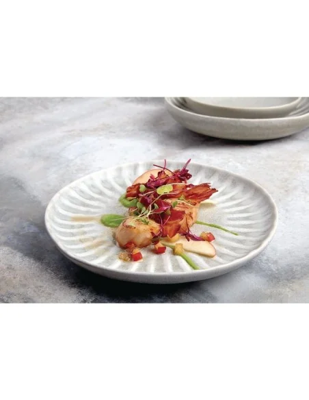 Assiettes plates Olympia Corallite grises 205 mm (lot de 6)