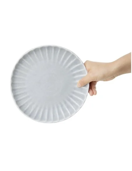 Assiettes plates Olympia Corallite grises 205 mm (lot de 6)