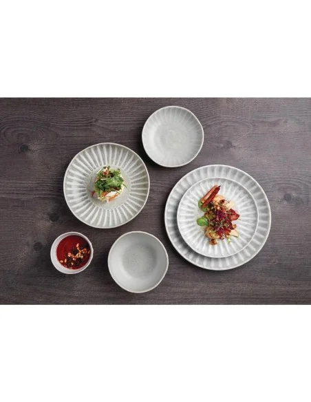 Assiettes plates Olympia Corallite grises 205 mm (lot de 6)