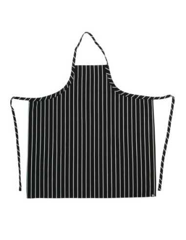 Tablier bavette tissé Chef Works Premium rayures noires et blanches