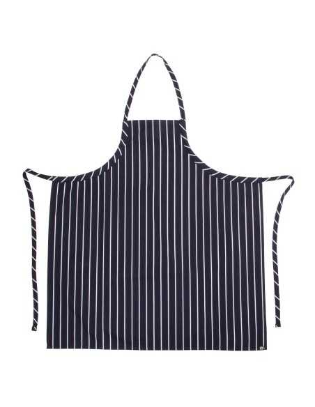 Tablier bavette tissé Chef Works Premium rayures bleue marine et blanches