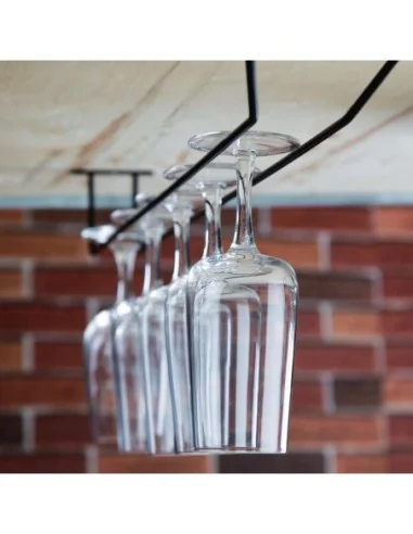 Support de verres à pied noir Olympia 610 mm 