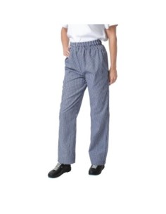 Pantalon de cuisine mixte Whites Vegas petits carreaux bleus et blancs L 2