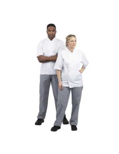 Pantalon de cuisine mixte Whites Vegas petits carreaux bleus et blancs L