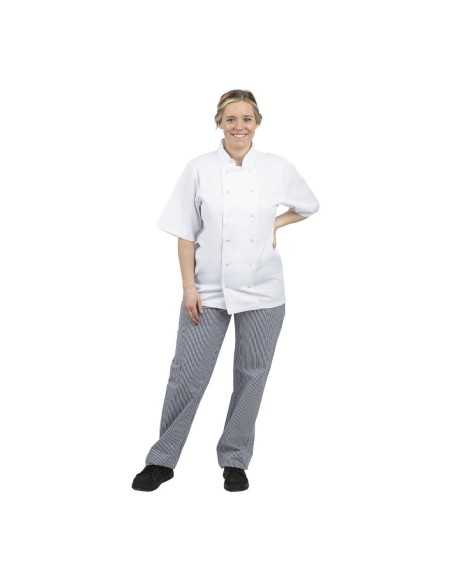 Pantalon de cuisine mixte Whites Vegas petits carreaux bleus et blancs L