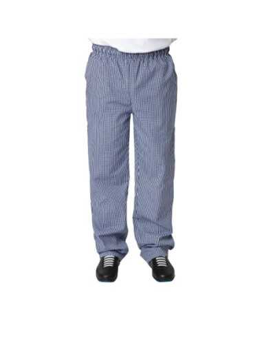 Pantalon de cuisine mixte Whites Vegas petits carreaux bleus et blancs L