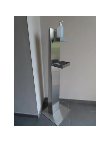 Station de désinfection des mains avec étagères
