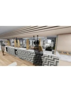 Ecran de protection de comptoir chêne clair Canteen-Style Bolero 860 x 1250mm 2