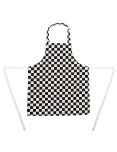 Tablier bavette enfant Whites carreaux noirs et blancs