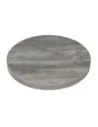 Plateau de table rond pré-percé en mélamine Bolero gris 600 mm