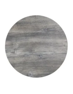 Plateau de table rond pré-percé en mélamine Bolero gris 600 mm 2