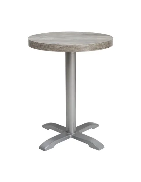 Plateau de table rond pré-percé en mélamine Bolero gris 600 mm