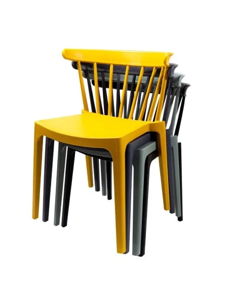 Chaises en polypropylène Windson anthracite (lot de 4)