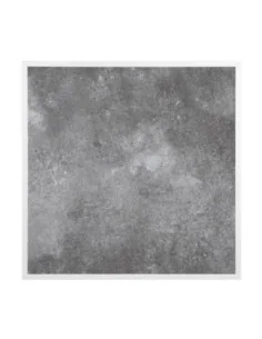 Plateau de table extérieur carré en verre trempé Bolero effet pierre foncée bord blanc 700 mm 2