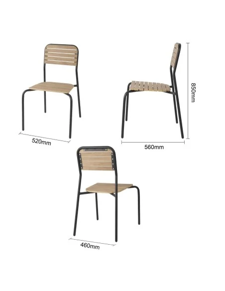 Chaises d'extérieur effet bois Bolero Santorini (lot de 4)